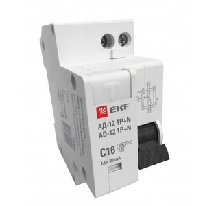 Автоматический выключатель дифференциального тока EKF Basic АД 12 тип AC 1P+N 4,5 кА 16А 30мА