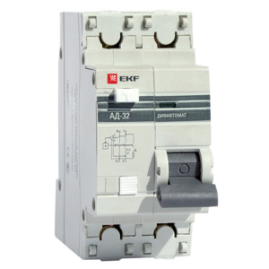 Автоматический выключатель дифференциального тока EKF Proxima АД 32 1P+N 4,5 кА 16А 30мА