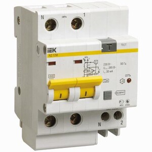 Автоматический выключатель дифференциального тока IEK АД12М 2Р С10 30мА