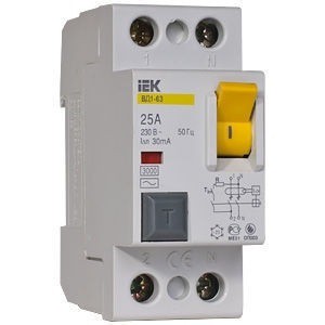 Автоматический выключатель дифференциального тока IEK ВД1-63 2Р 25 А 30 мА MDV10-2-025-030