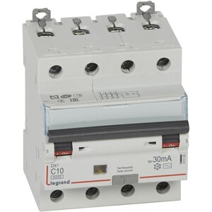 Автоматический выключатель дифференциального тока Legrand АВДТ DX3 411185 4P C 10A 30mA