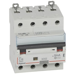 Автоматический выключатель дифференциального тока Legrand АВДТ DX3 411186 4P C 16A 30mA