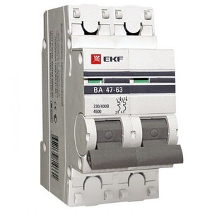 Автоматический выключатель EKF Proxima ВА 47-63 2P 4,5 кА 10А С