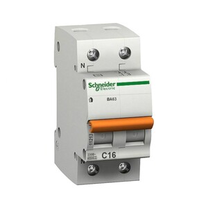 Автоматический выключатель Schneider Electric Домовой ВА63 1P+N C 16A 4,5кА