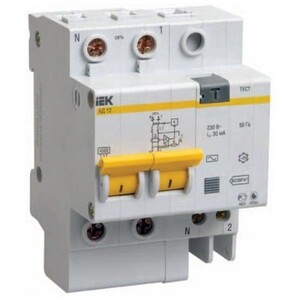 Автоматический выключатель дифференциального тока IEK АД12 2Р 10А 30мА