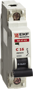 Автоматический выключатель EKF ВА 47-63, 1п (ЭКФ)/32А (С) 6кА