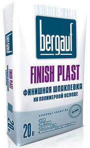 Bergauf finish plast 20 кг, шпатлевка полимерная финишная белая