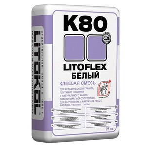Клей для плитки и керамогранита Litokol Litoflex K80 белый 25 кг