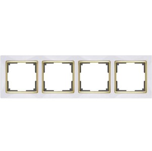 Рамка четырехместная Werkel Snabb WL03-Frame-04-white-GD белая/золото