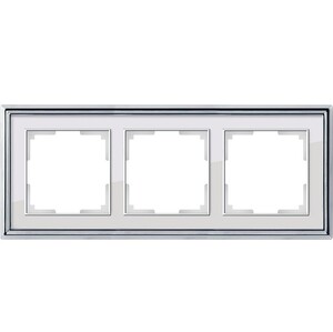 Рамка трехместная Werkel Palacio WL17-Frame-03 хром/белый
