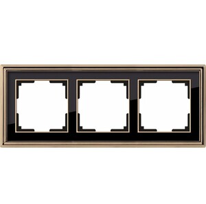 Рамка трехместная Werkel Palacio WL17-Frame-03 золото/черный