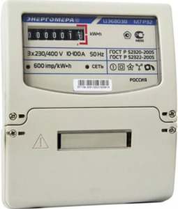 Счетчик электроэнергии трехфазный однотарифный Энергомера ЦЭ6803В Р32 10-100А