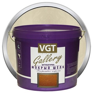 Штукатурка декоративная фактурная VGT Gallery Мокрый шелк №1 база серебристо-белая 1 кг
