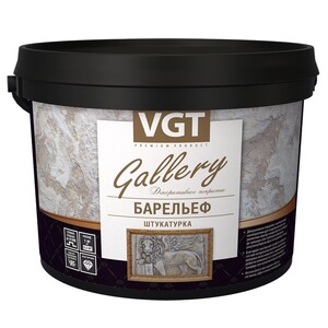 Штукатурка декоративная VGT Gallery Барельеф фактурная с волокнами целлюлозы 14 кг