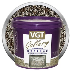 Штукатурка с эффектом камня VGT Gallery №3 базальт среднезернистая 6 кг
