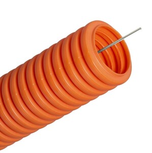 Труба ПНД гофрированная DKC 71950 d50 мм с протяжкой оранжевая