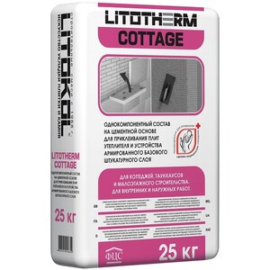 Штукатурно-клеевой состав Litokol Litotherm Cottage универсальный серый 25 кг
